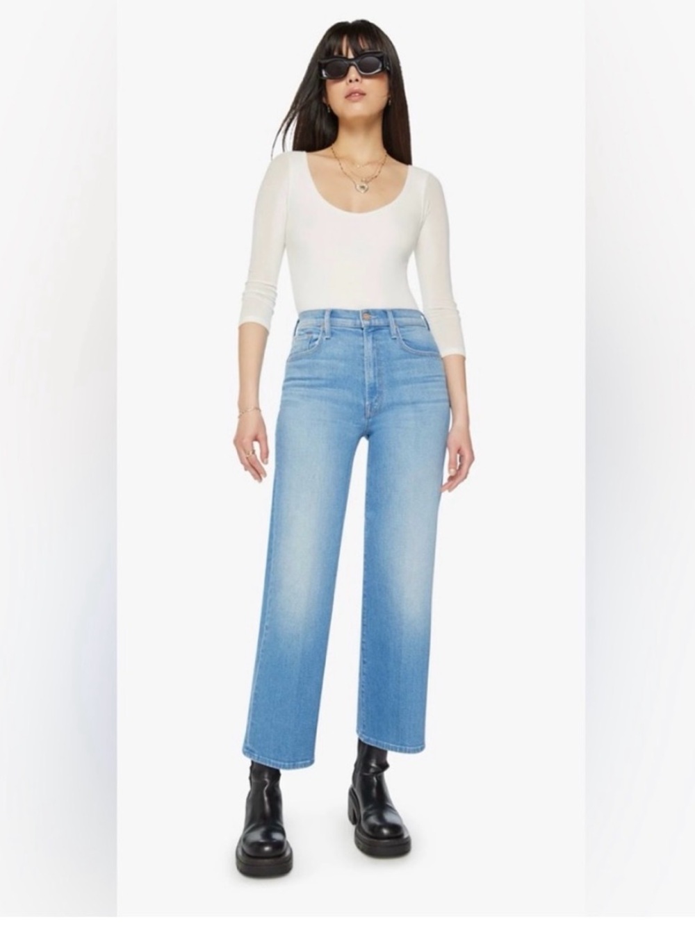 Mother The Rambler Zip Ankle Going Dutch Wash Size 29